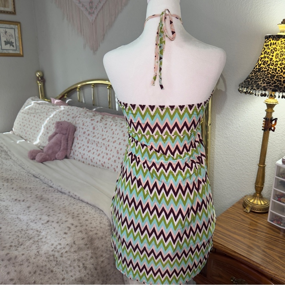 Y2K Pattern Halter Dress - Picture 9 of 10